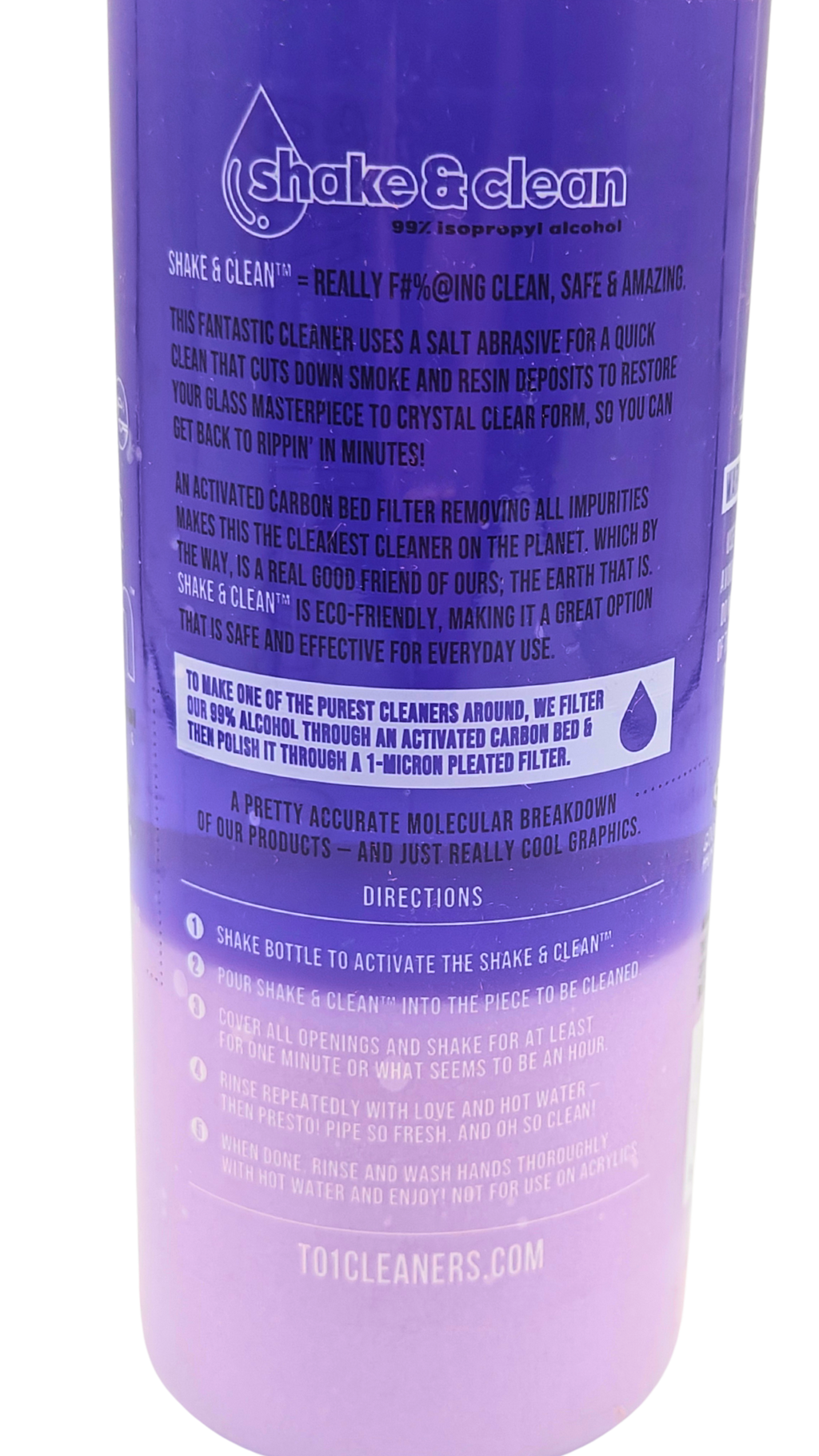 Bong Cleaner, Shake-N-Clean, 99% Rubbing Alcohol & Coarse Salt, Pack of Two