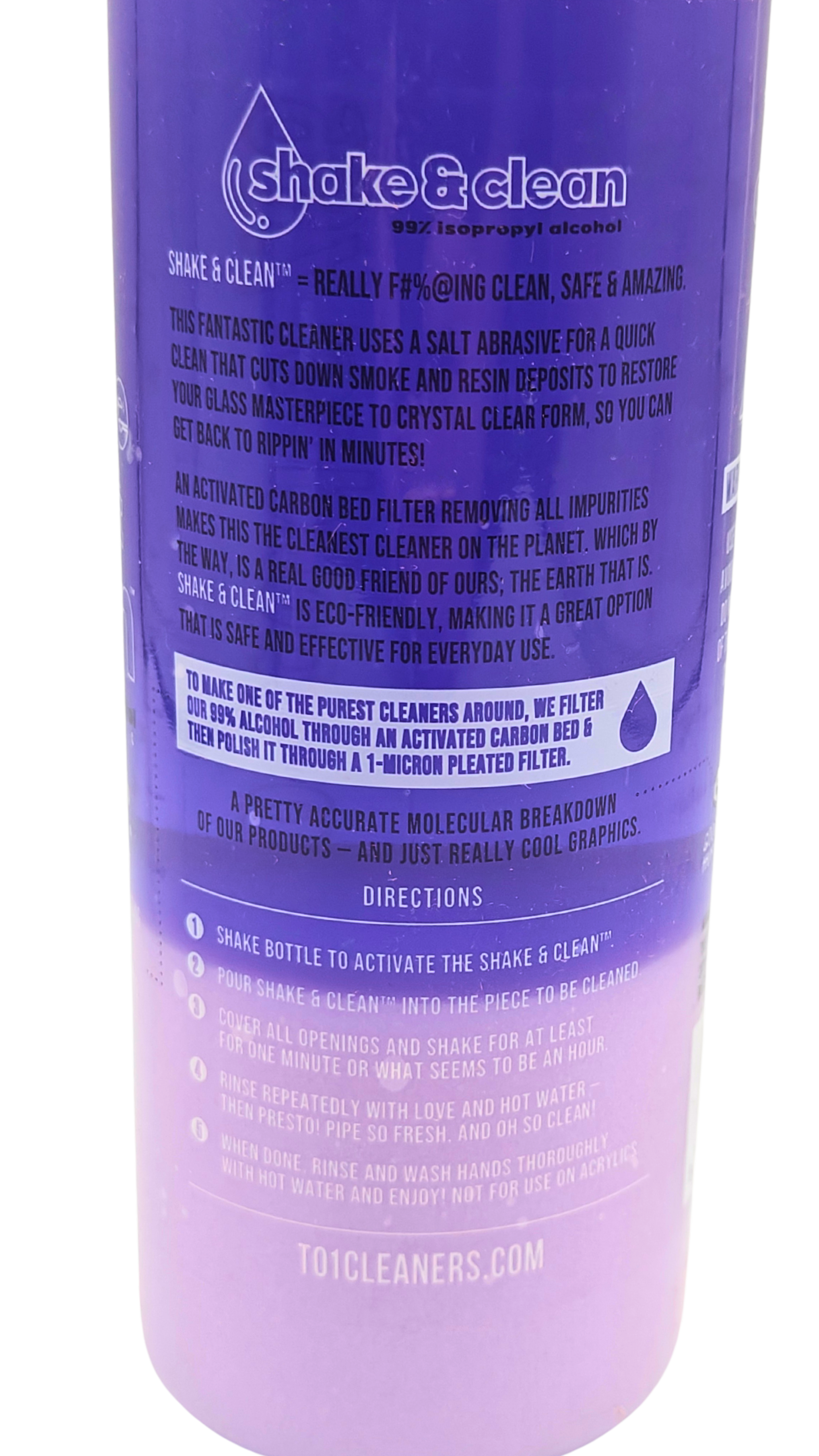 Bong Cleaner, Shake-N-Clean, 99% Rubbing Alcohol & Coarse Salt, Pack of Two
