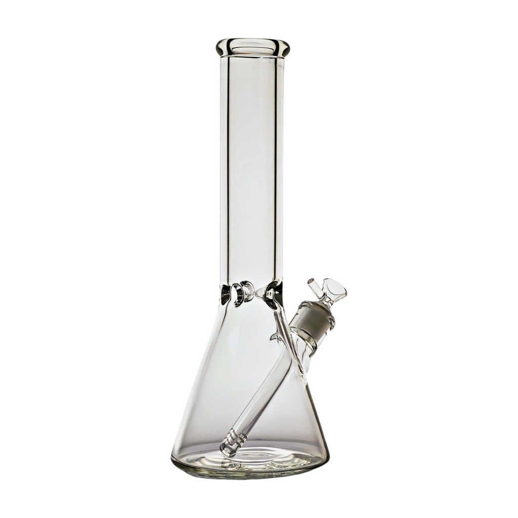 9mm Thick Glass Bong, 14 Inches Tall, Ice Pinch, Included Down Stem & Bowl