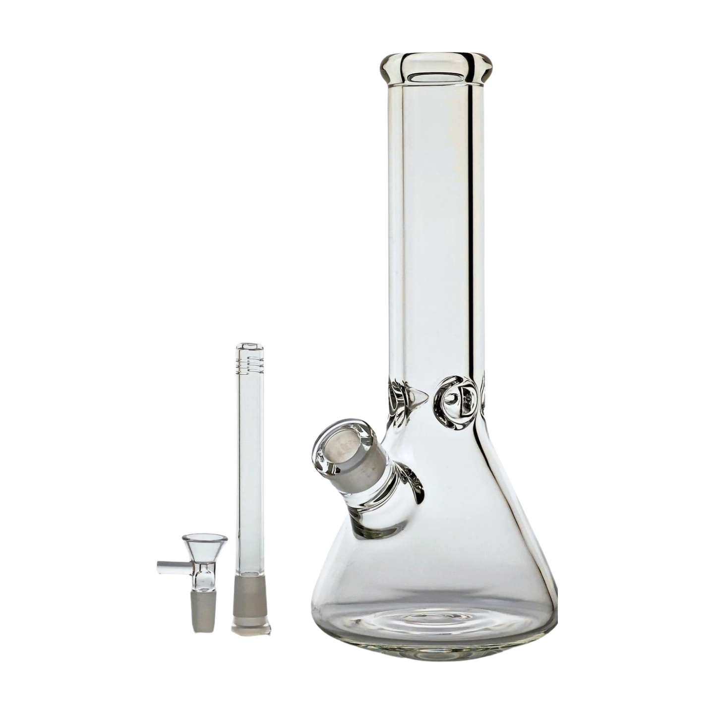 9mm Thick Glass Bong, 12 Inches Tall, Ice Pinch, Included Down Stem Diffuser & Bowl