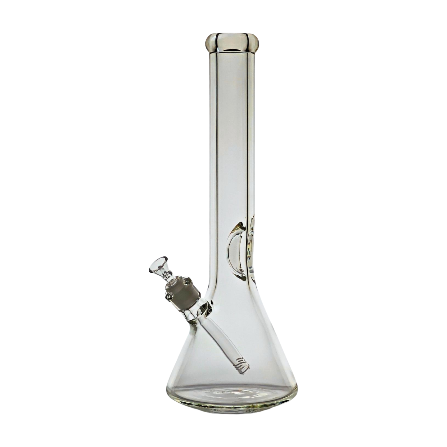 9mm Thick Glass Bong, 16" Tall, Geometric Ice Pinch, Down Stem Diffuser & Bowl