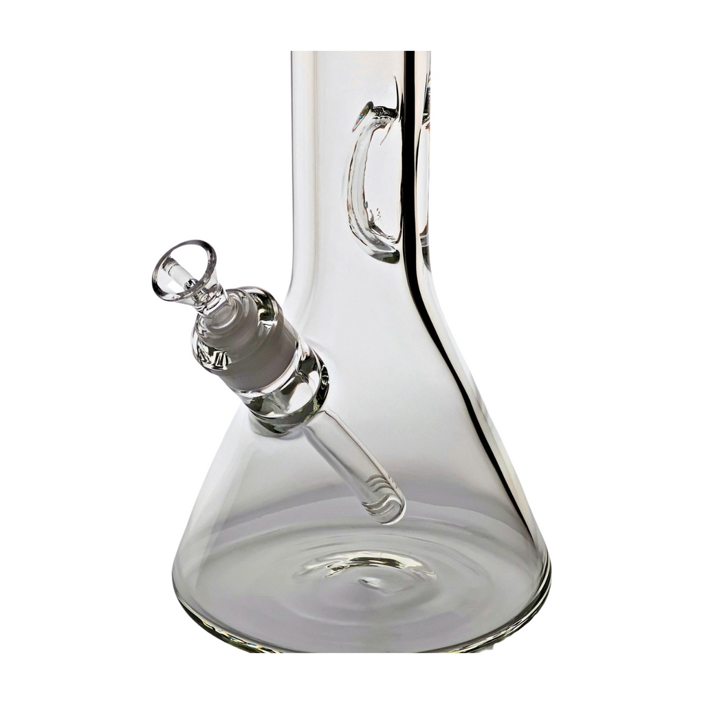 9mm Thick Glass Bong, 16" Tall, Geometric Ice Pinch, Down Stem Diffuser & Bowl