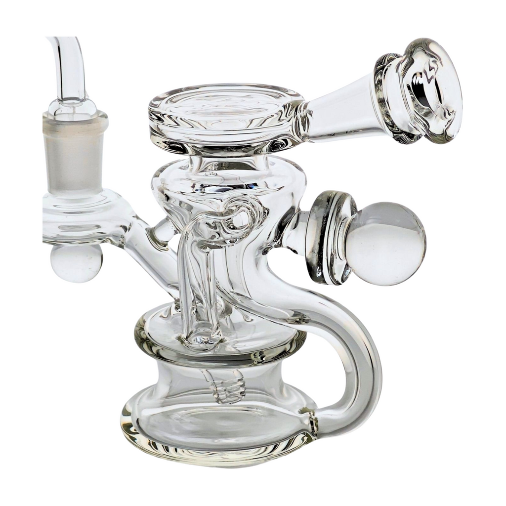 Miniature Concentrate Recycler Rig, 5" Inches Tall, Includes 14mm Nail, Clear Glass