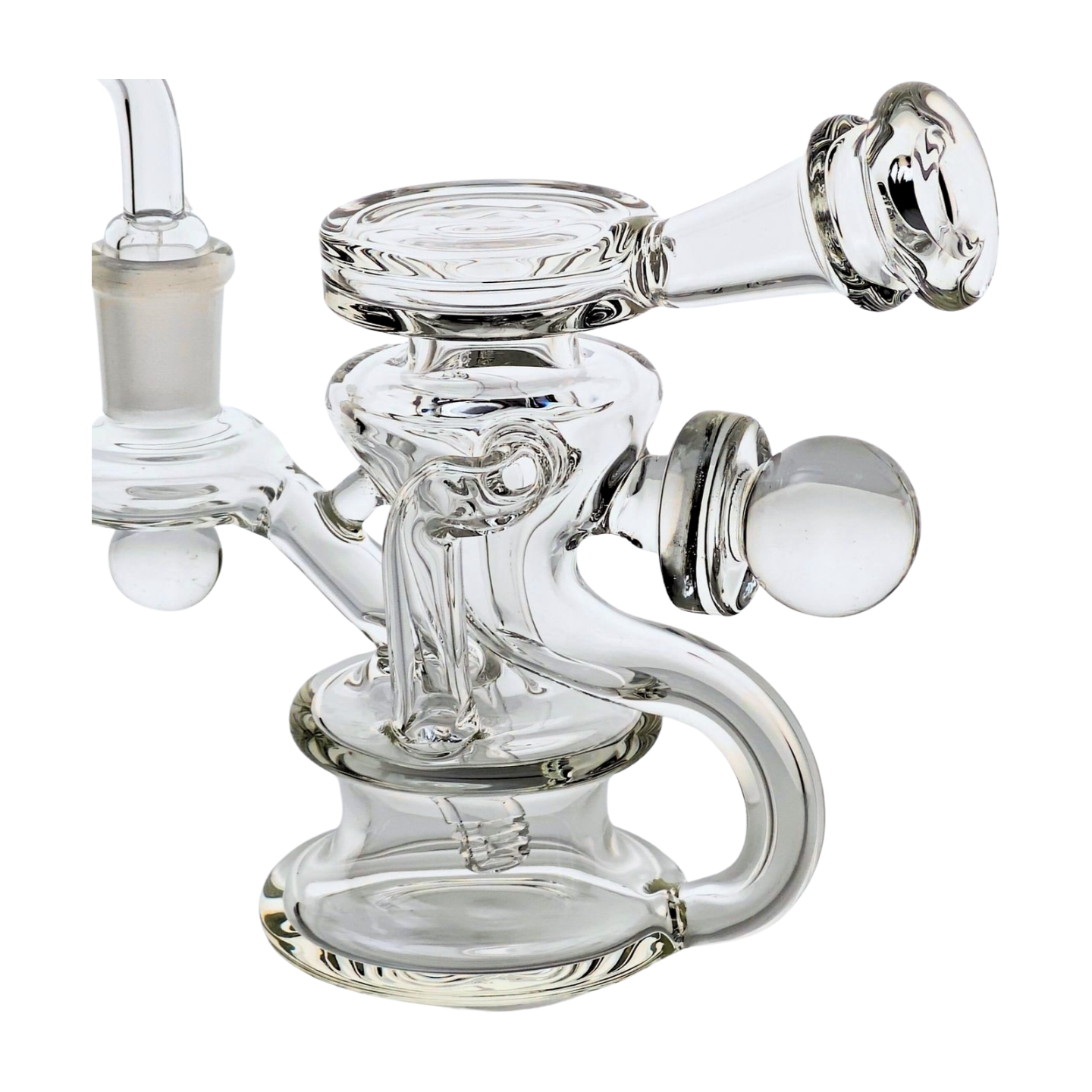 Miniature Concentrate Recycler Rig, 5" Inches Tall, Includes 14mm Nail, Clear Glass