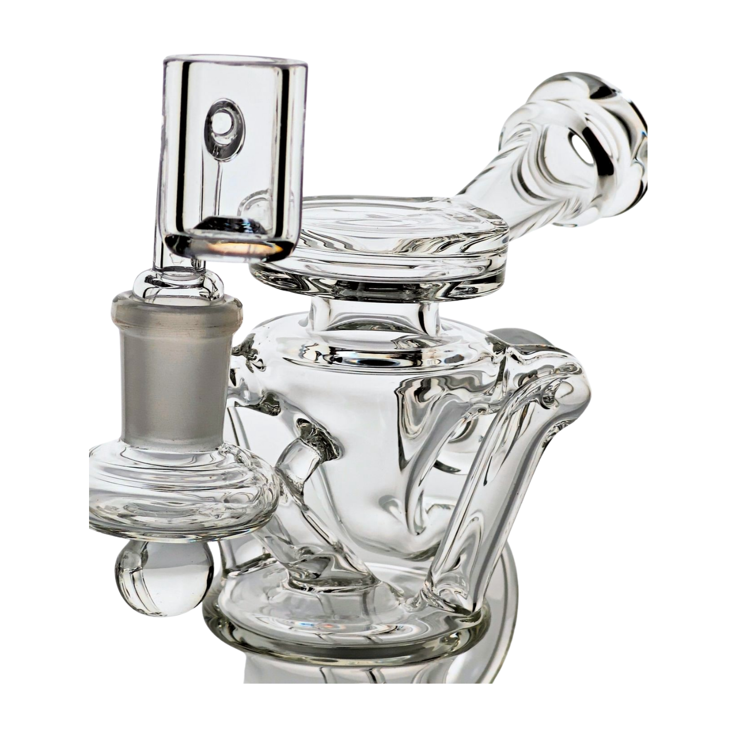 Miniature Concentrate Recycler Rig, 5" Inches Tall, Includes 14mm Nail, Clear Glass