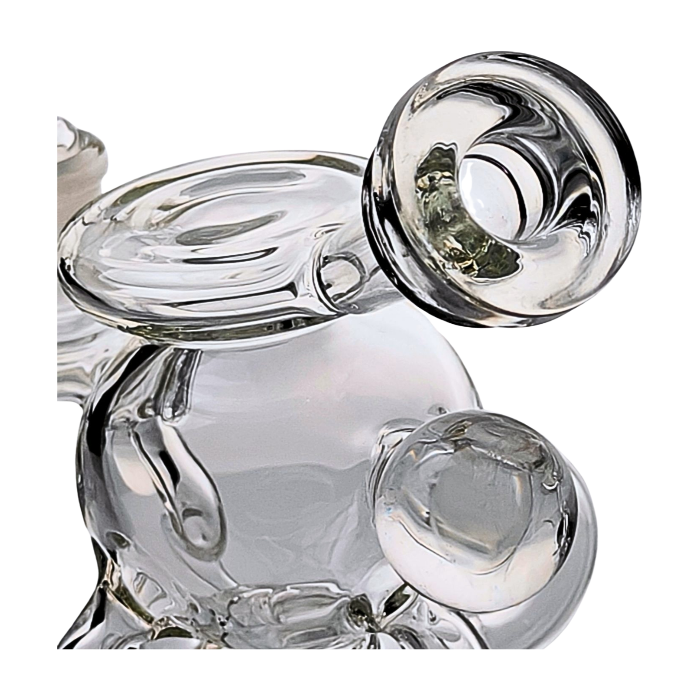 Miniature Concentrate Recycler Rig, 5.5" Inches Tall, Includes 14mm Nail, Clear Glass