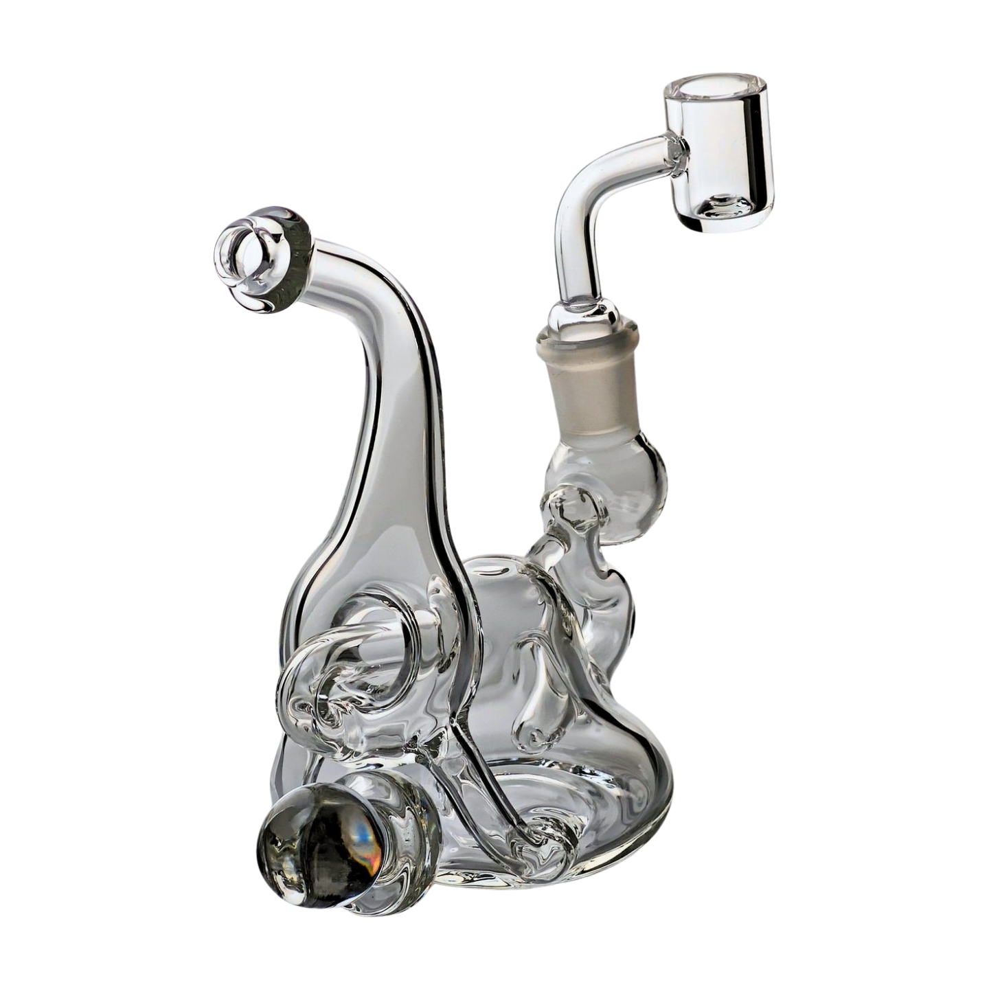 5" Mini Gooseneck Recycler Concentrate Rig Kit - Includes 14mm Pure Quartz Nail Banger