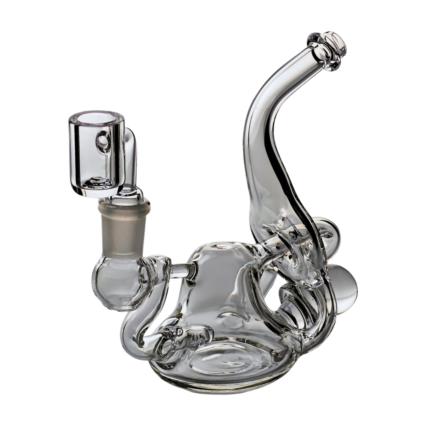 5" Mini Gooseneck Recycler Concentrate Rig Kit - Includes 14mm Pure Quartz Nail Banger