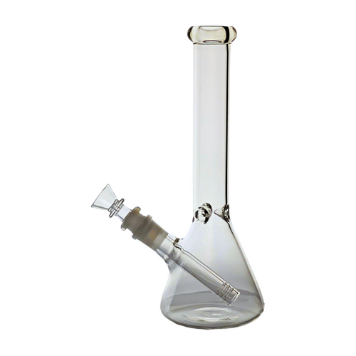 10" Tall, 5mm Heavy Glass Beaker Bong with Ice Pinch - Includes Removable Downstem Perc and 14mm Bowl
