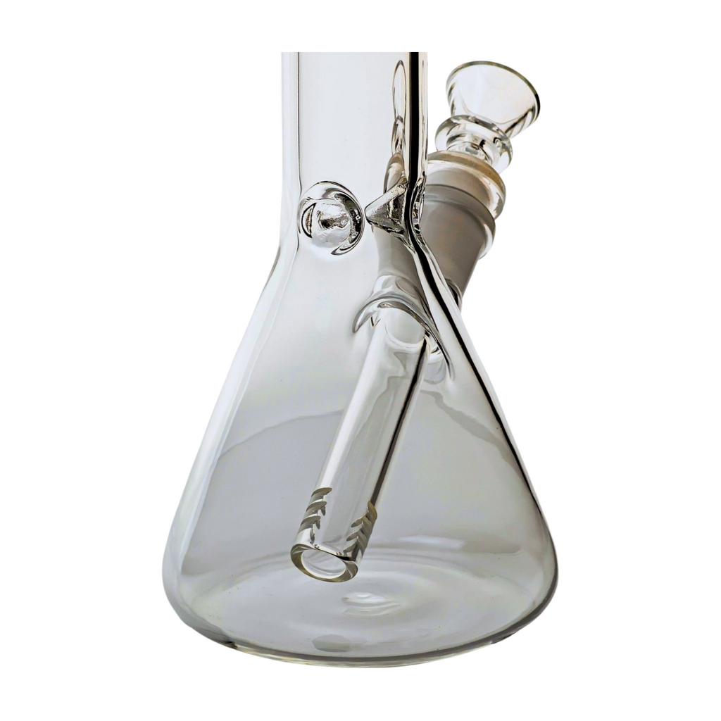 10" Tall, 5mm Heavy Glass Beaker Bong with Ice Pinch - Includes Removable Downstem Perc and 14mm Bowl