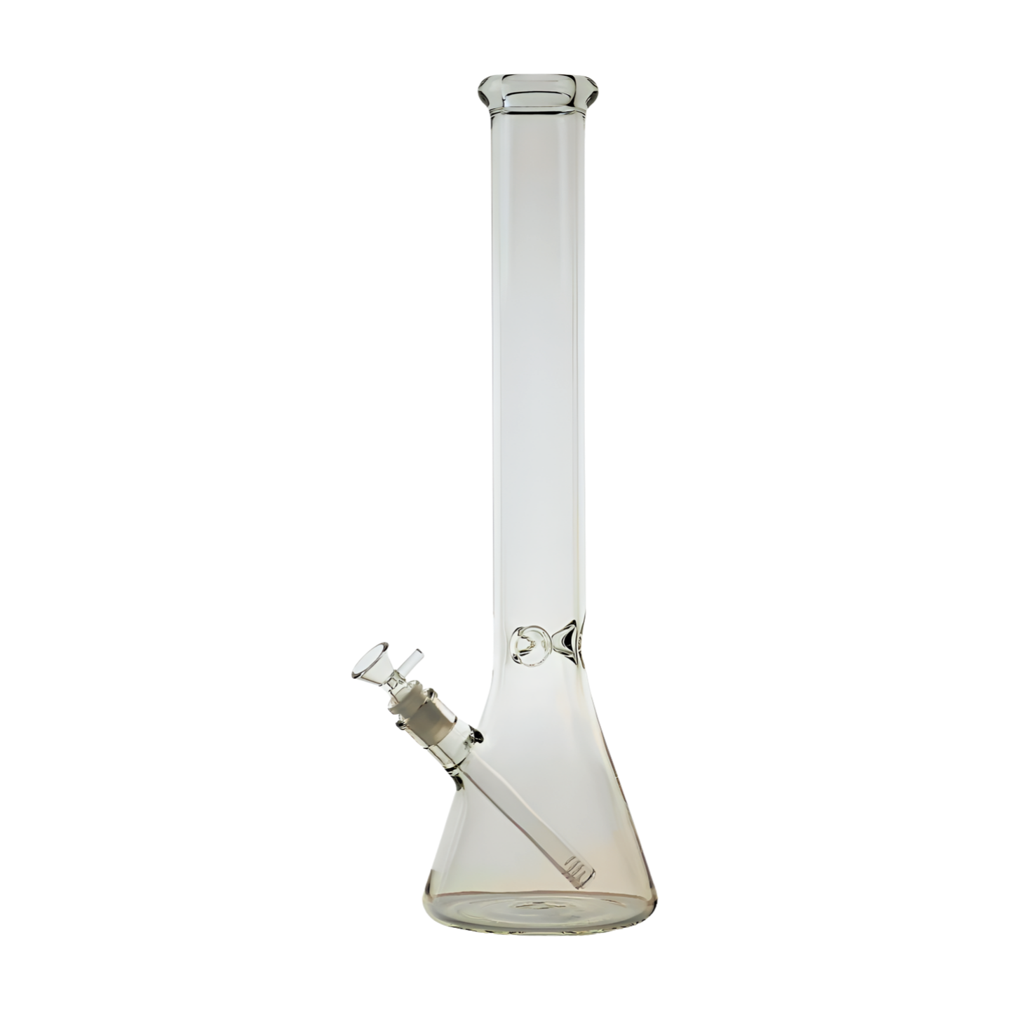 18" Tall, 5mm Thick Glass Beaker Bong with Ice Pinch - Clear Borosilicate Glass, includes 14mm Bowl and Downstem