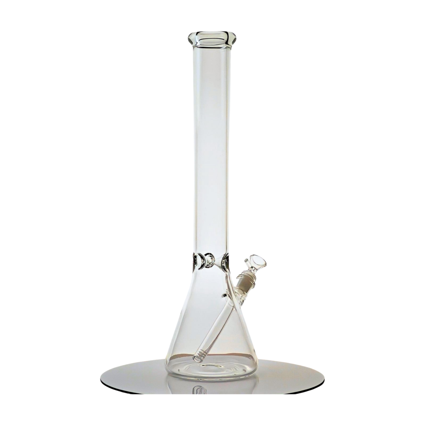 18" Tall, 5mm Thick Glass Beaker Bong with Ice Pinch - Clear Borosilicate Glass, includes 14mm Bowl and Downstem