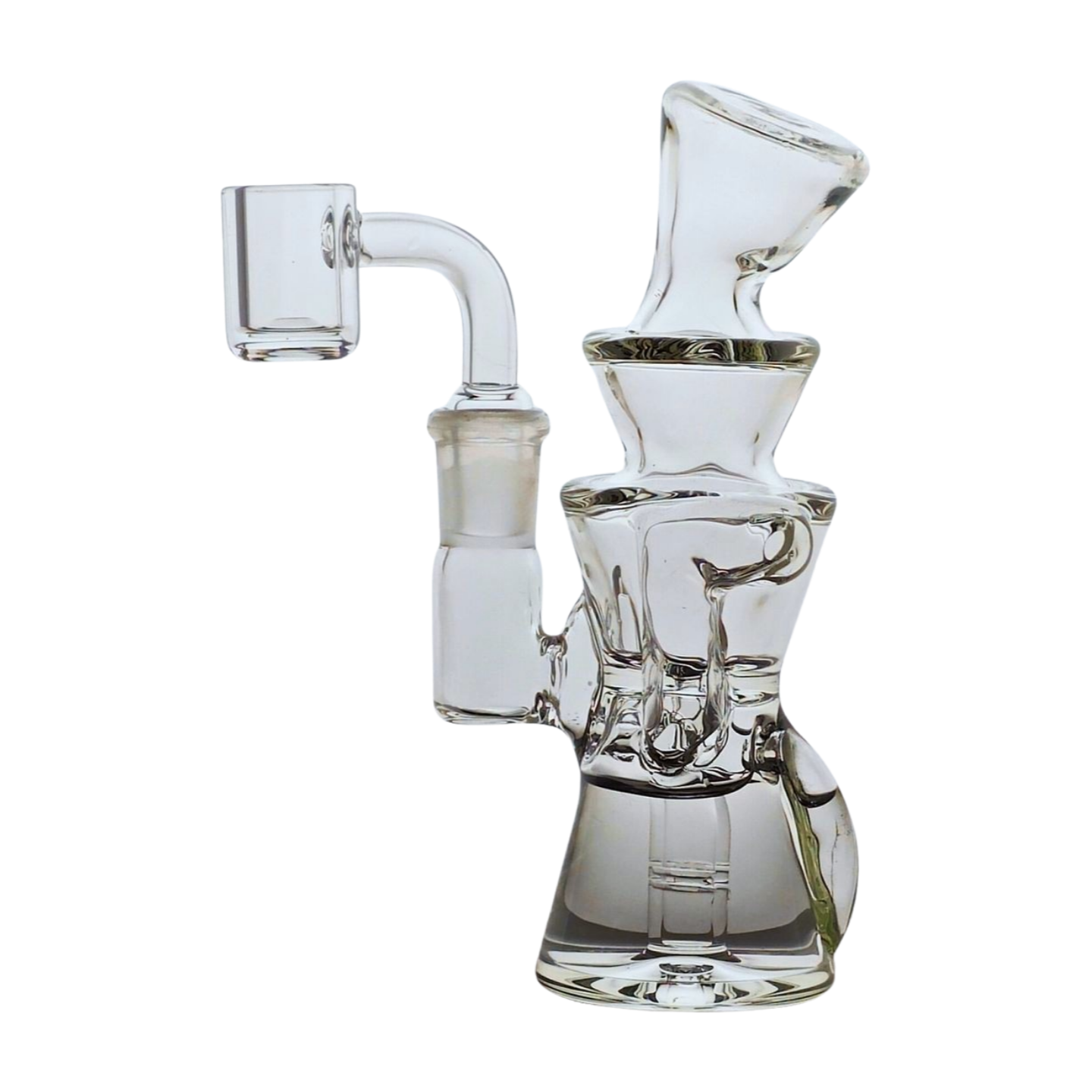 Miniature Concentrate Recycler Rig, 5" Inches Tall, Includes 14mm Nail, Clear Glass