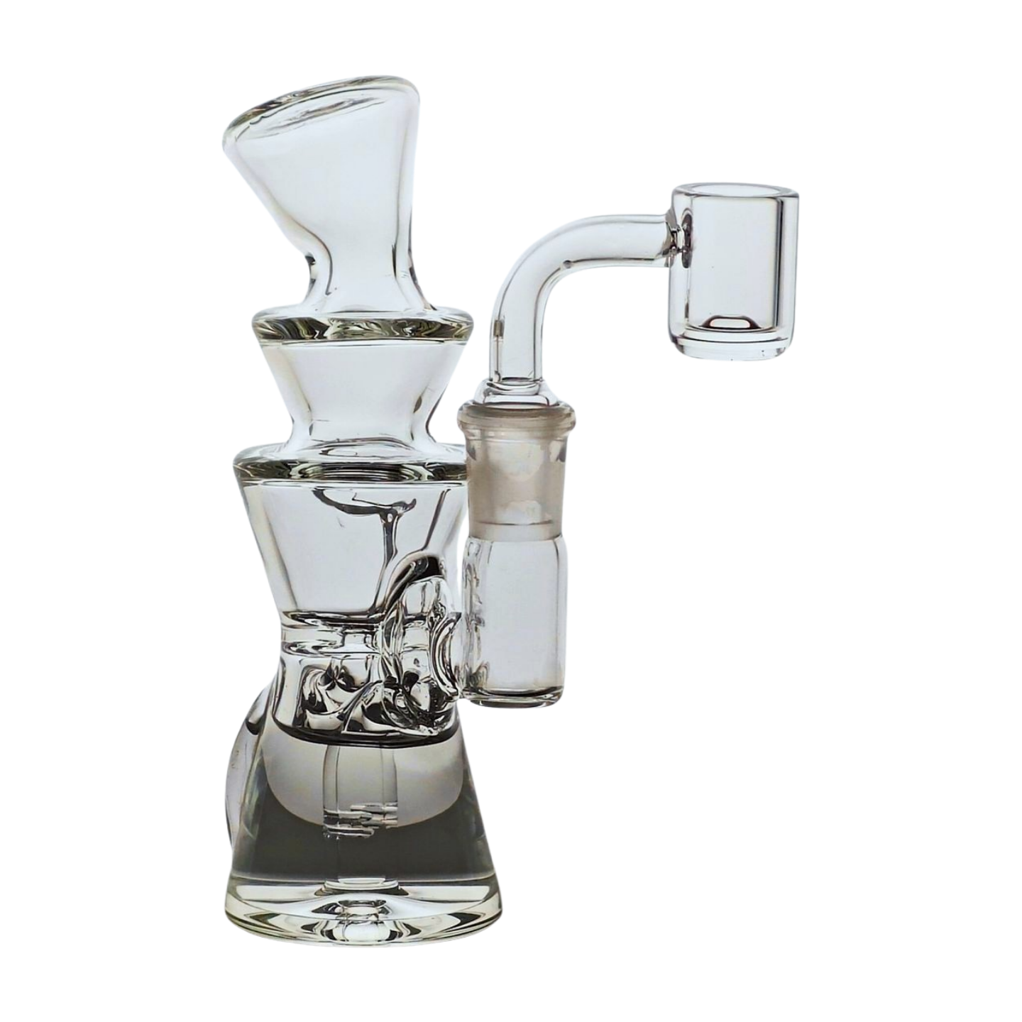 Miniature Concentrate Recycler Rig, 5" Inches Tall, Includes 14mm Nail, Clear Glass