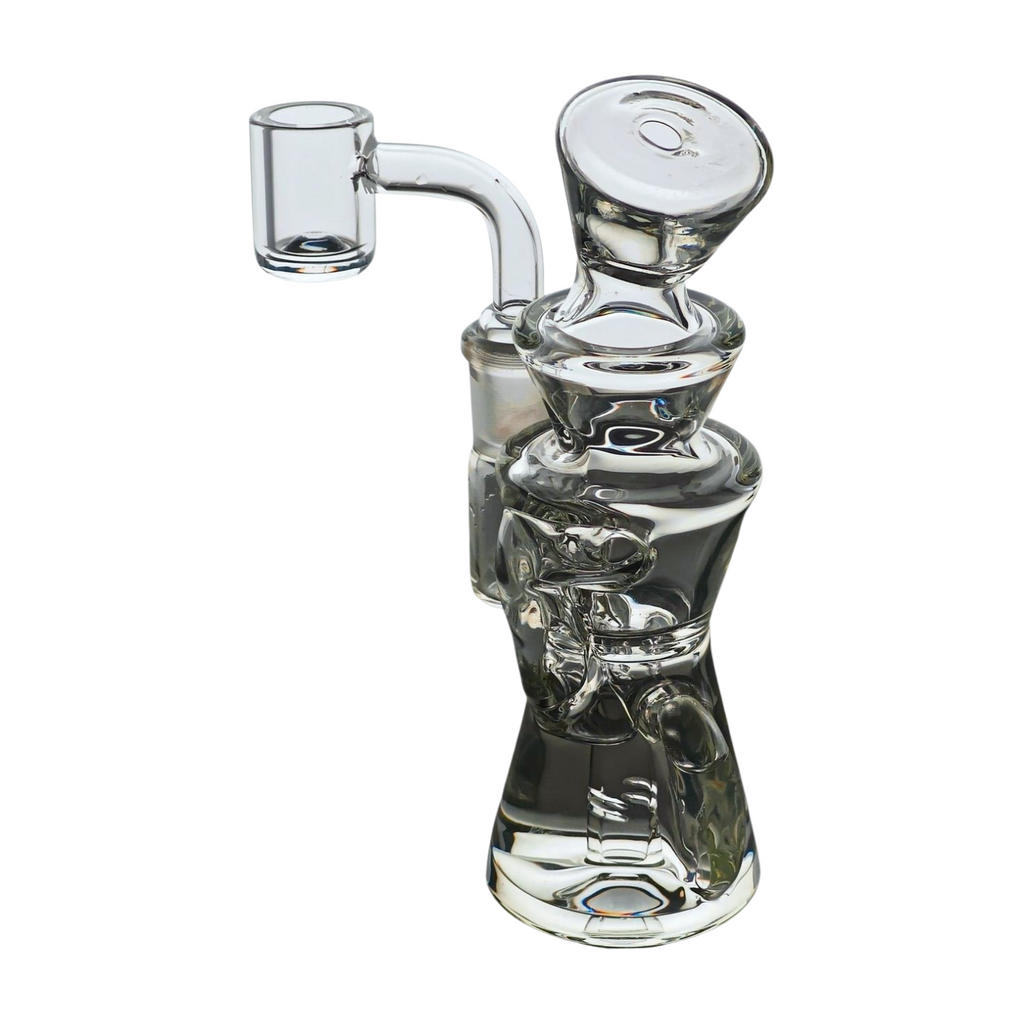 Miniature Concentrate Recycler Rig, 5" Inches Tall, Includes 14mm Nail, Clear Glass