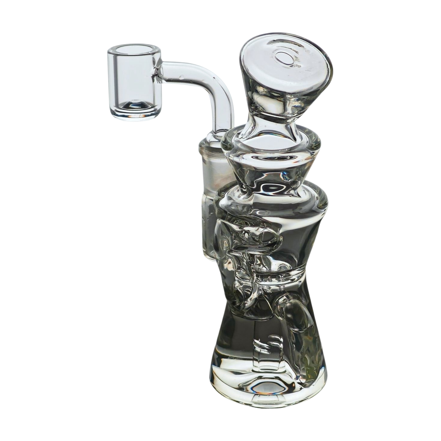 Miniature Concentrate Recycler Rig, 5" Inches Tall, Includes 14mm Nail, Clear Glass