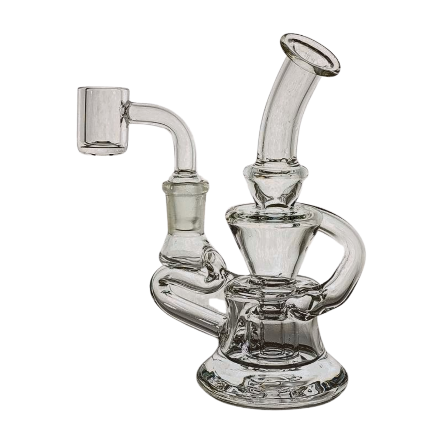Miniature Concentrate Recycler Rig, 5" Inches Tall, Includes 14mm Nail, Clear Glass