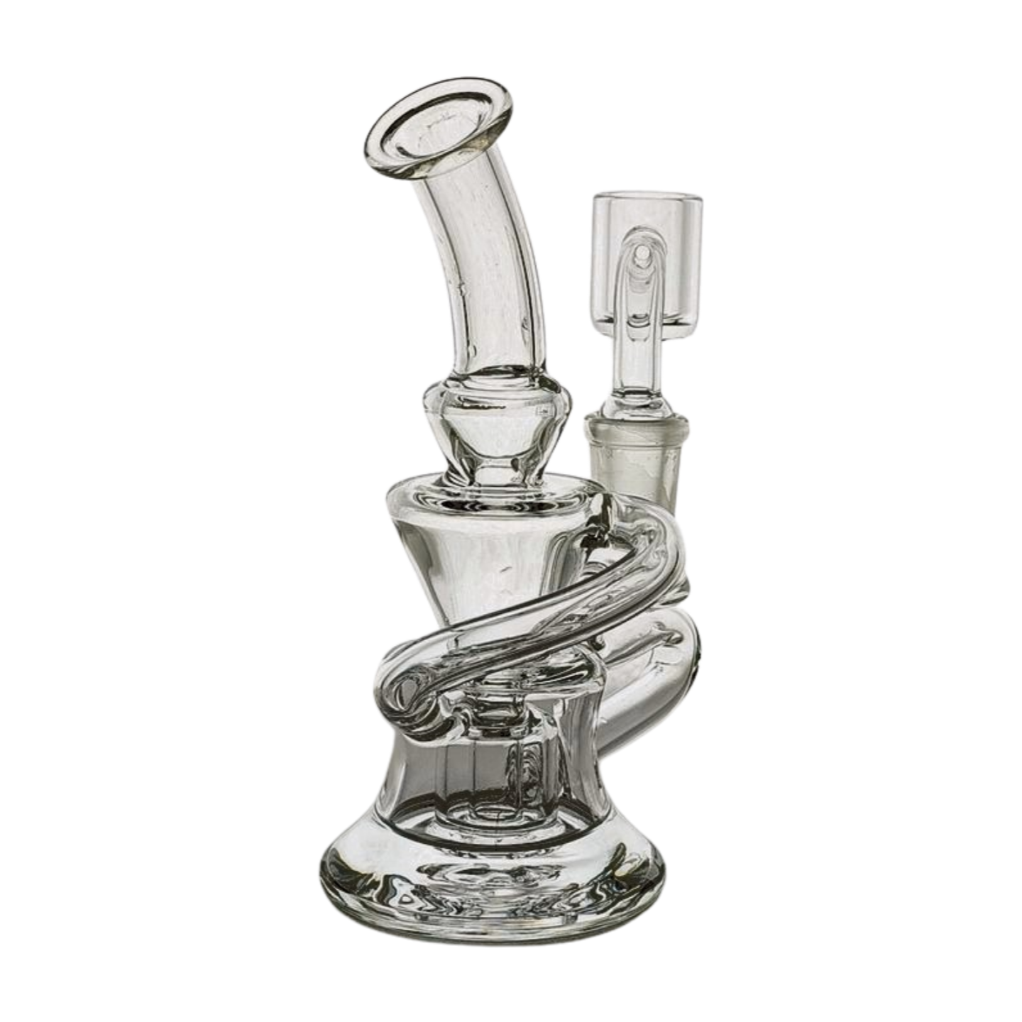 Miniature Concentrate Recycler Rig, 5" Inches Tall, Includes 14mm Nail, Clear Glass