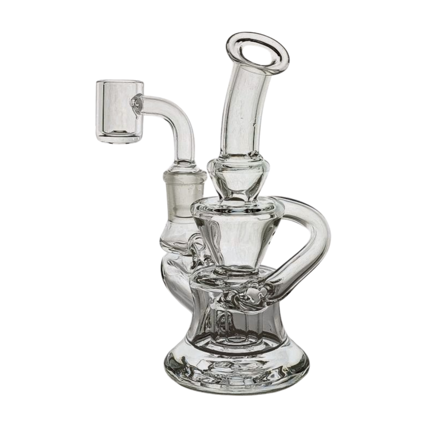 Miniature Concentrate Recycler Rig, 5" Inches Tall, Includes 14mm Nail, Clear Glass