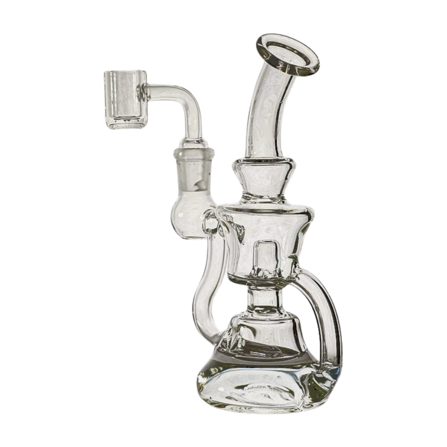 Miniature Concentrate Recycler Rig, 7" Inches Tall, Includes 14mm Nail, Clear Glass